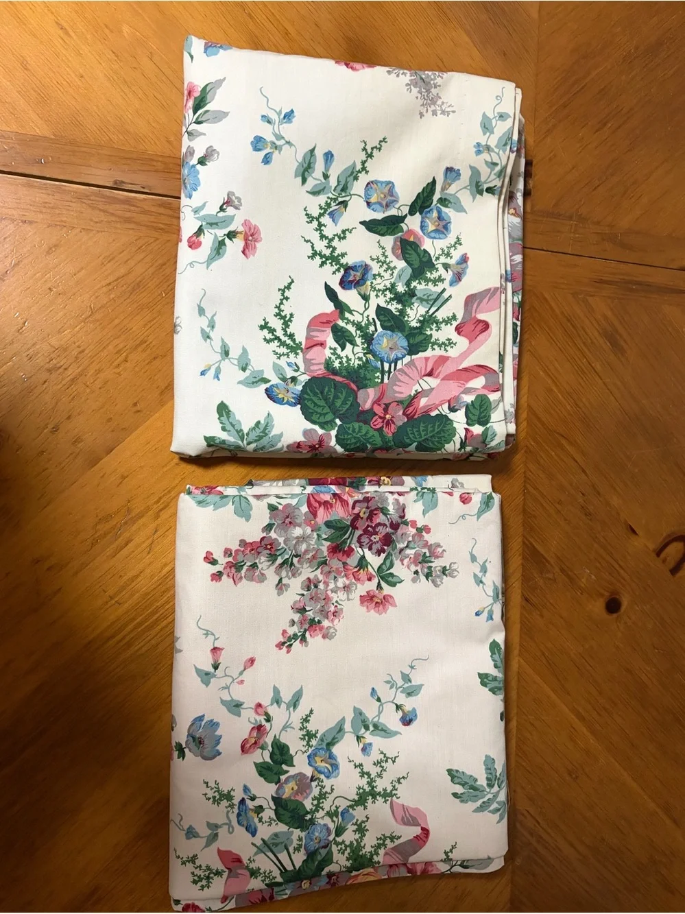 Heavyweight Cotton Floral Curtains, Pair, Like New